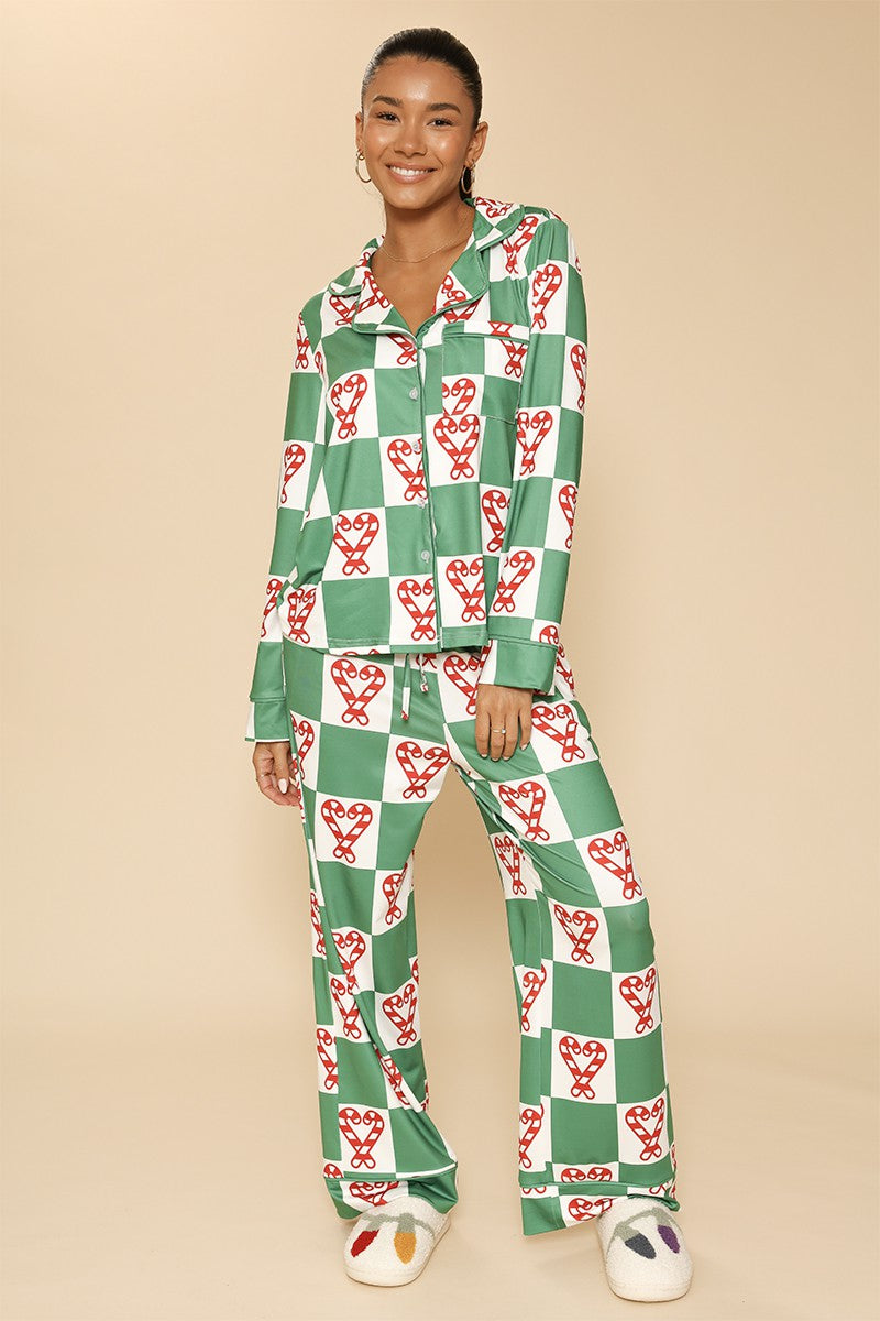 Candy Cane Checker Pajamas