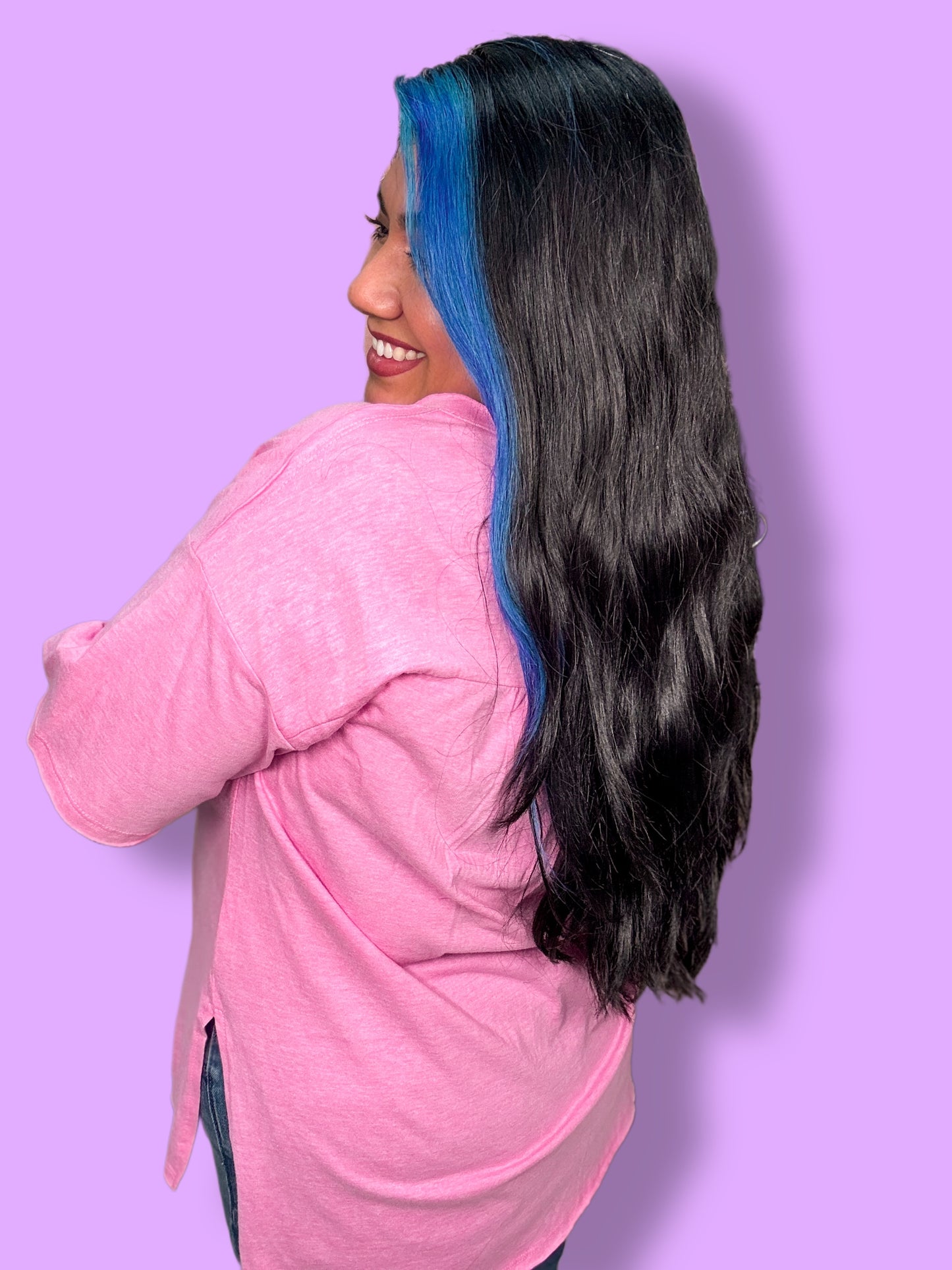 Mauve Vneck Oversized Tee