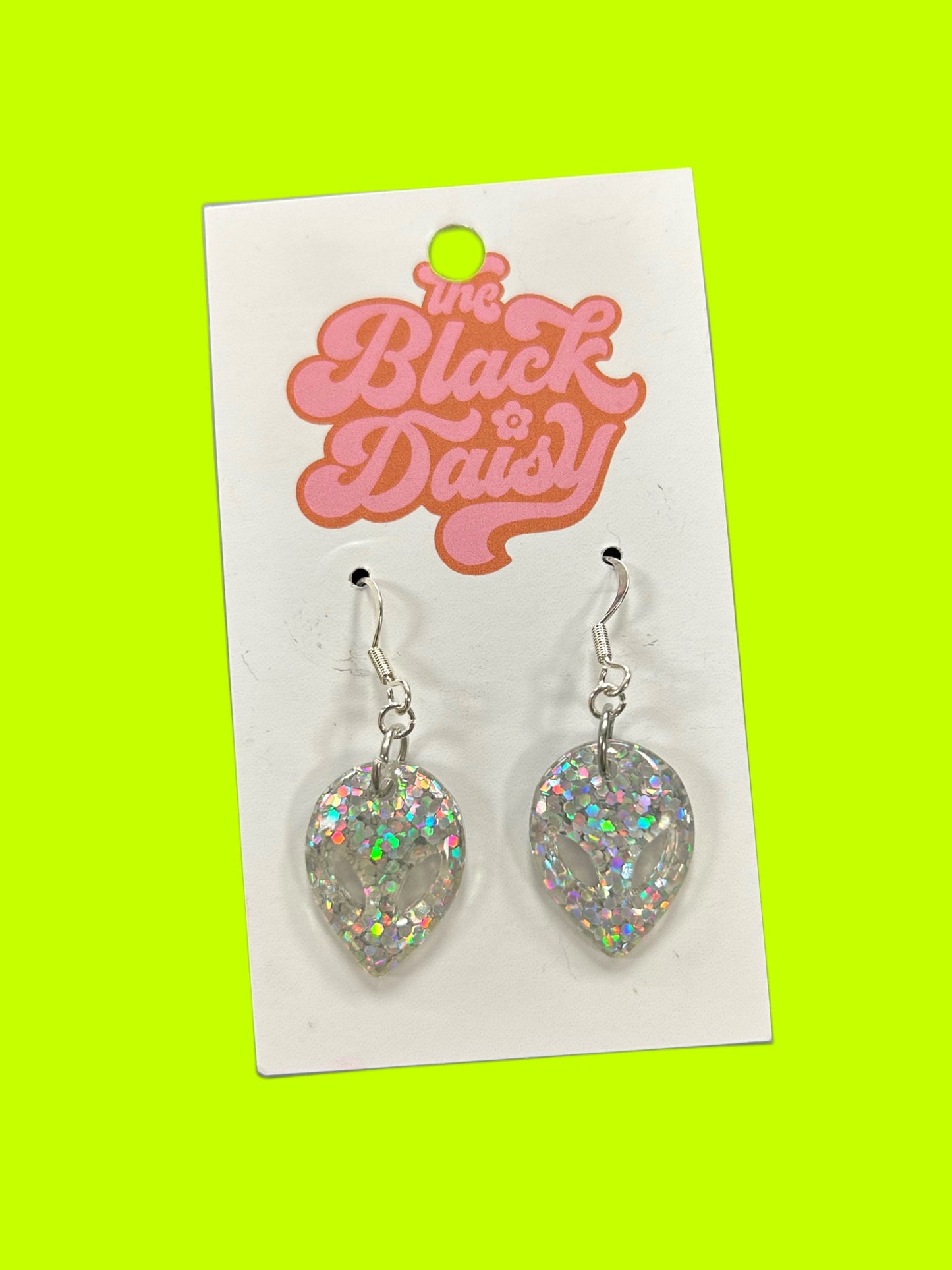 Glitter Alien Earrings