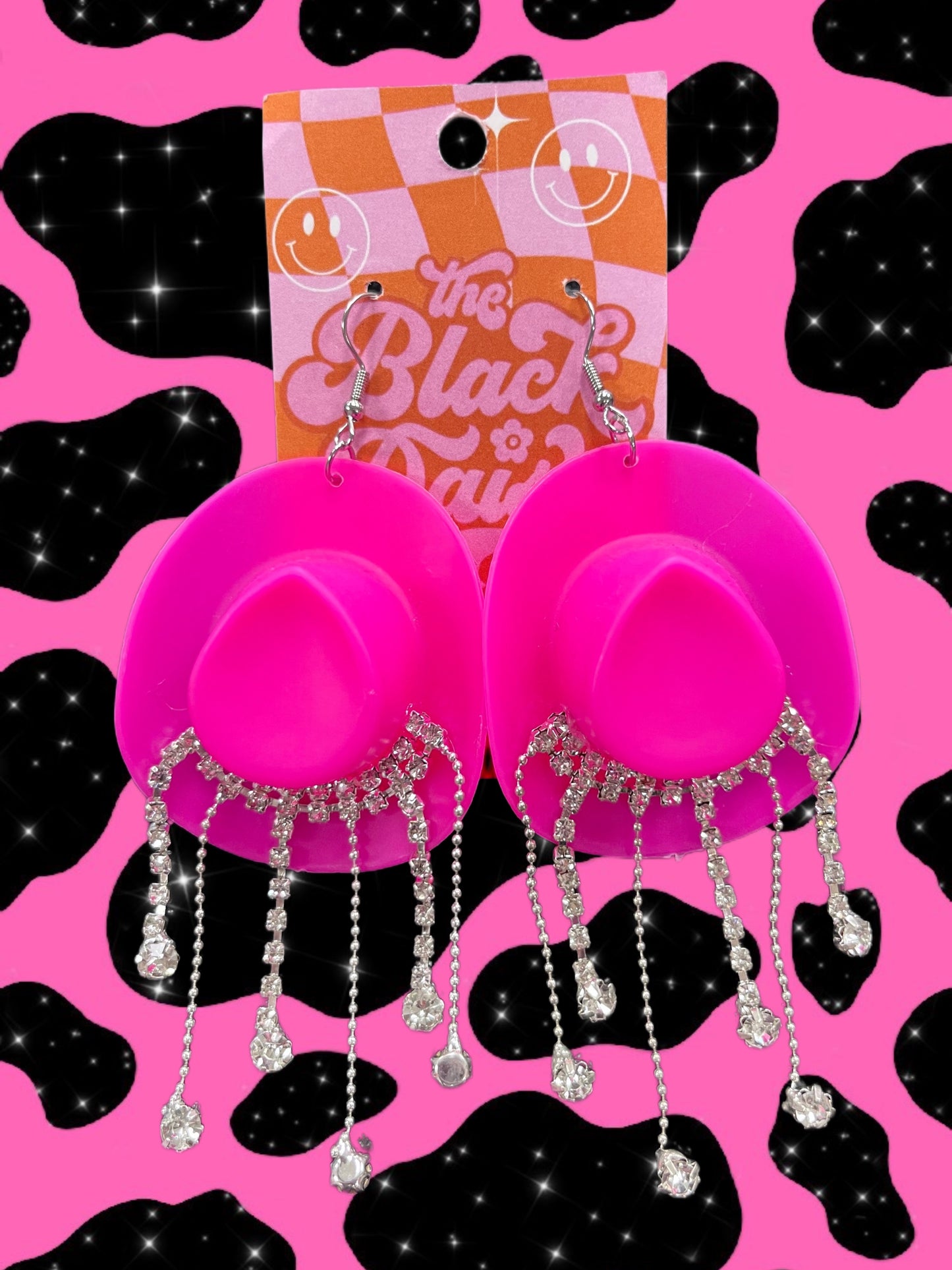 Rhinestone Cowgirl Hat Earrings