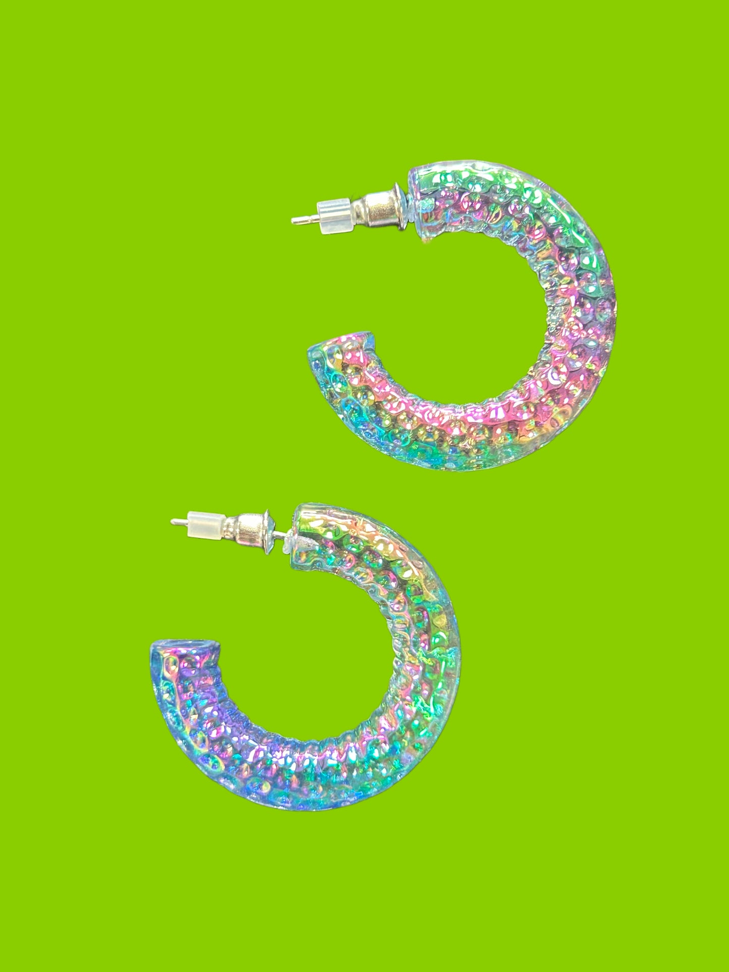 Iridescent Hoop Earrings