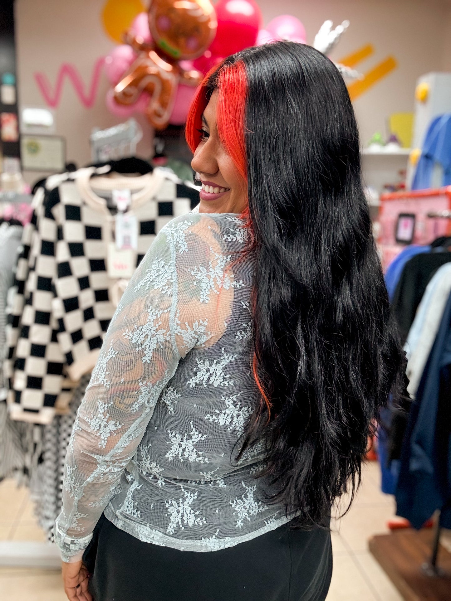 Baby Blue Lace Mesh Top