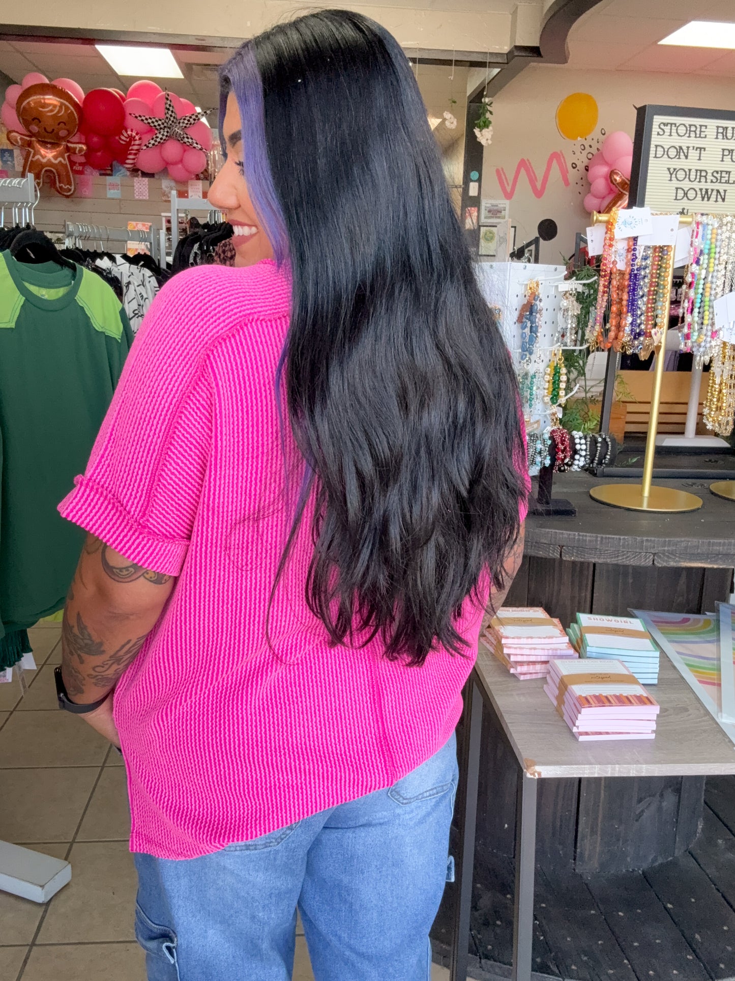 Hot Pink Corded Top