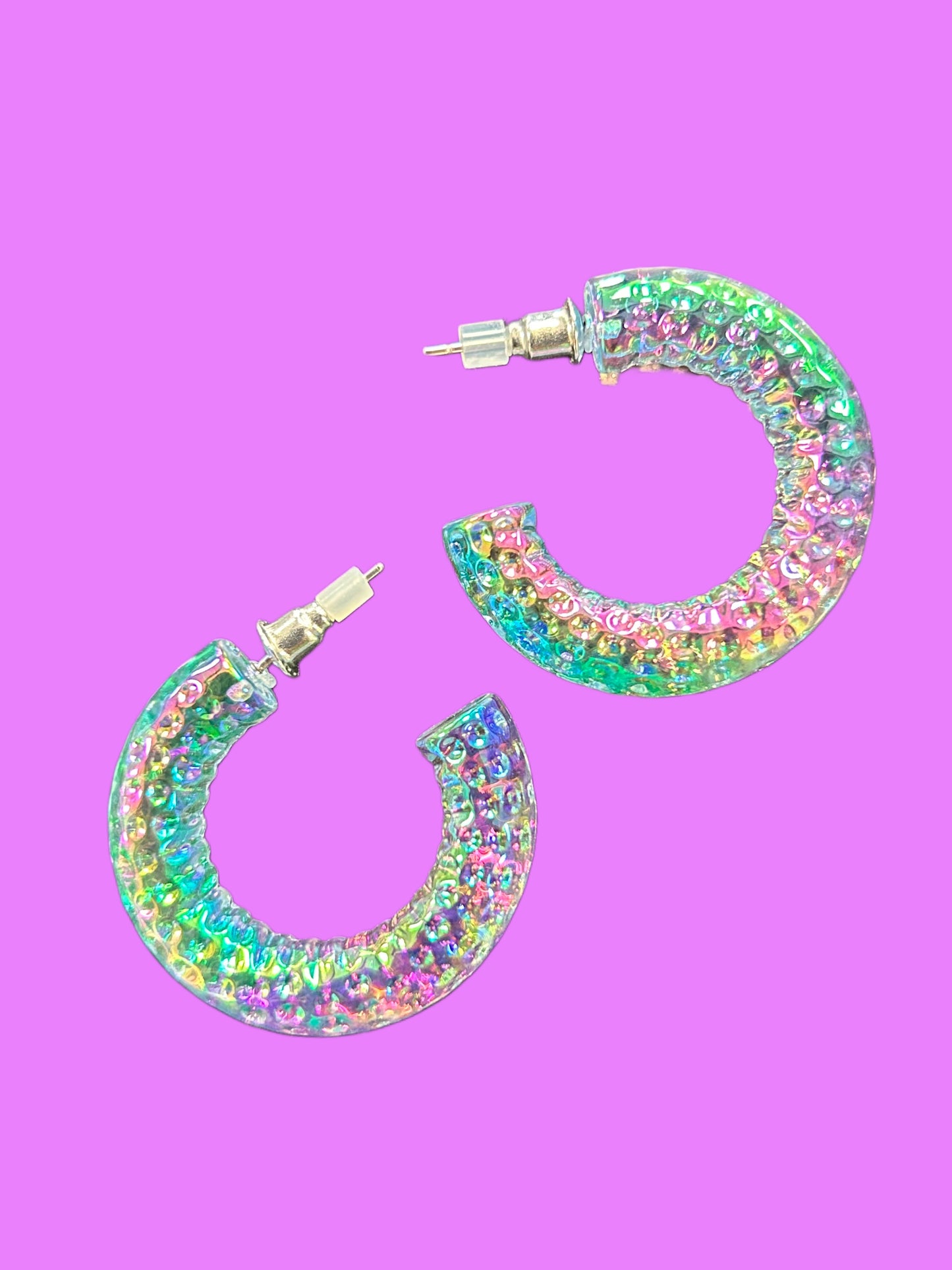 Iridescent Hoop Earrings