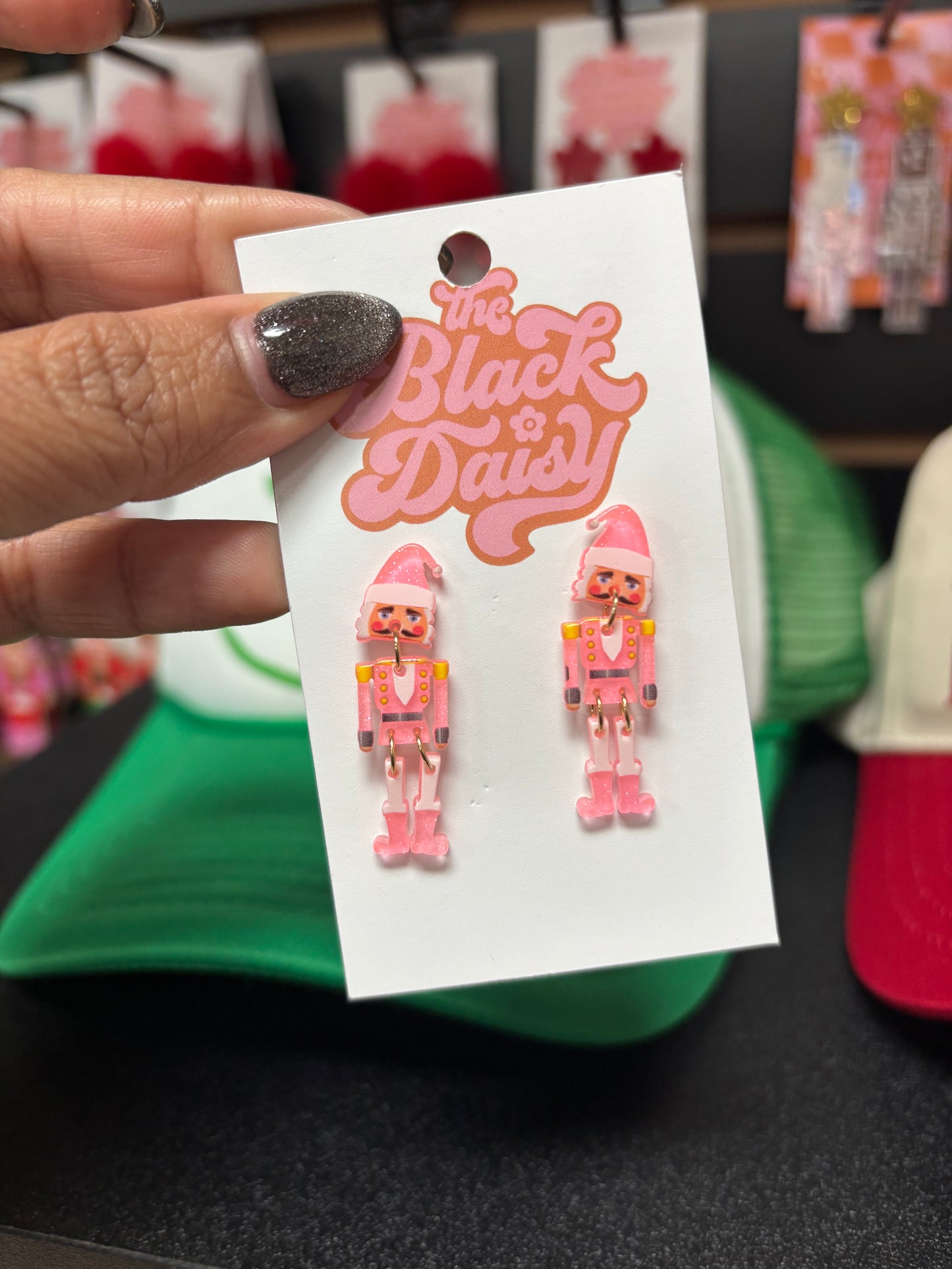 Mini Pink Nutcracker Earrings
