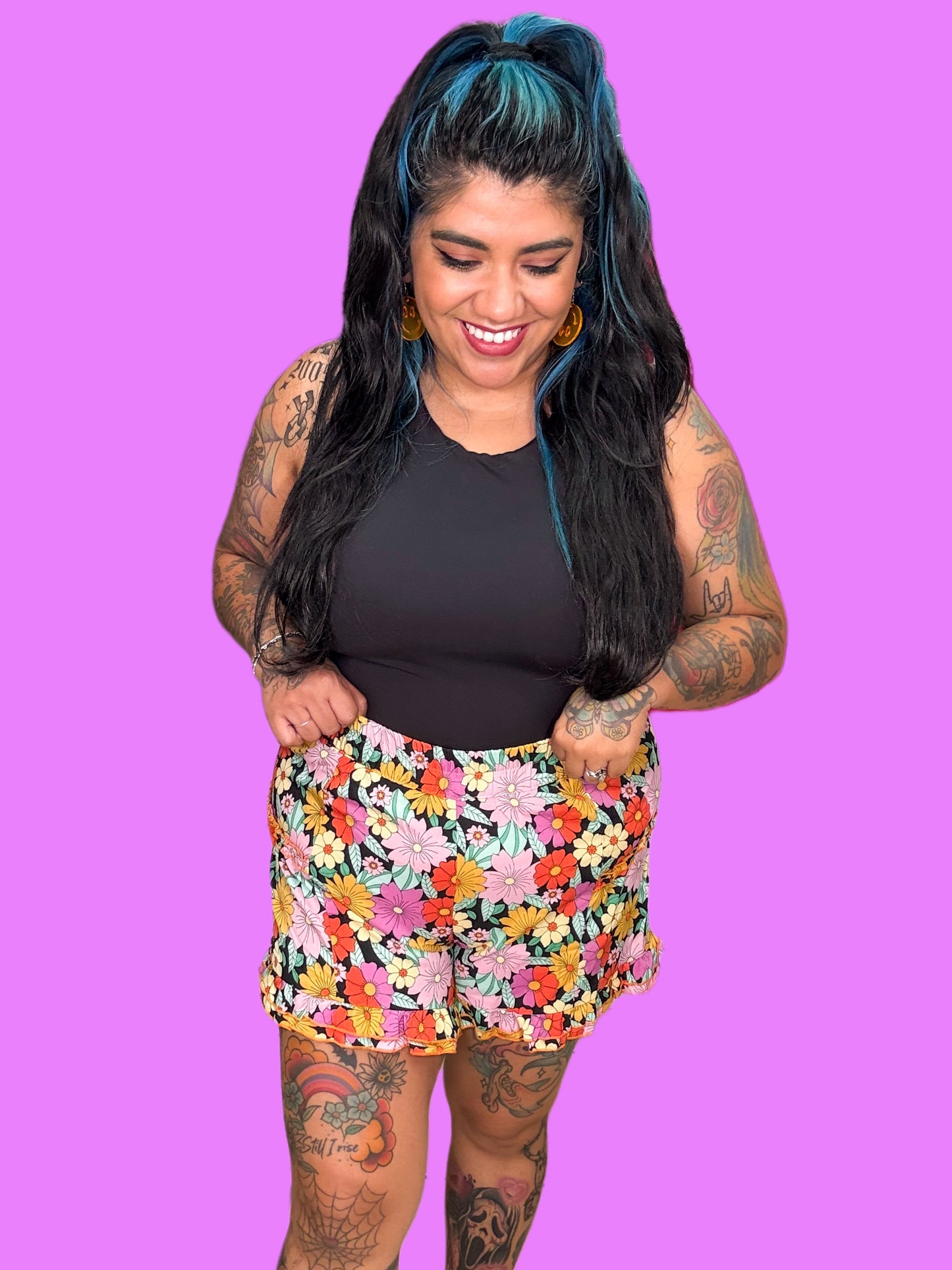 Retro Flower Shorts