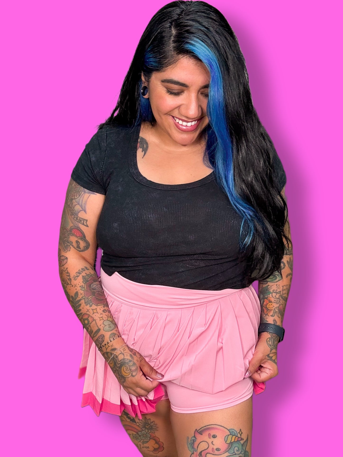 Pink Pleated Skort