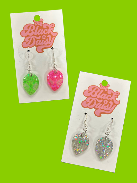 Glitter Alien Earrings