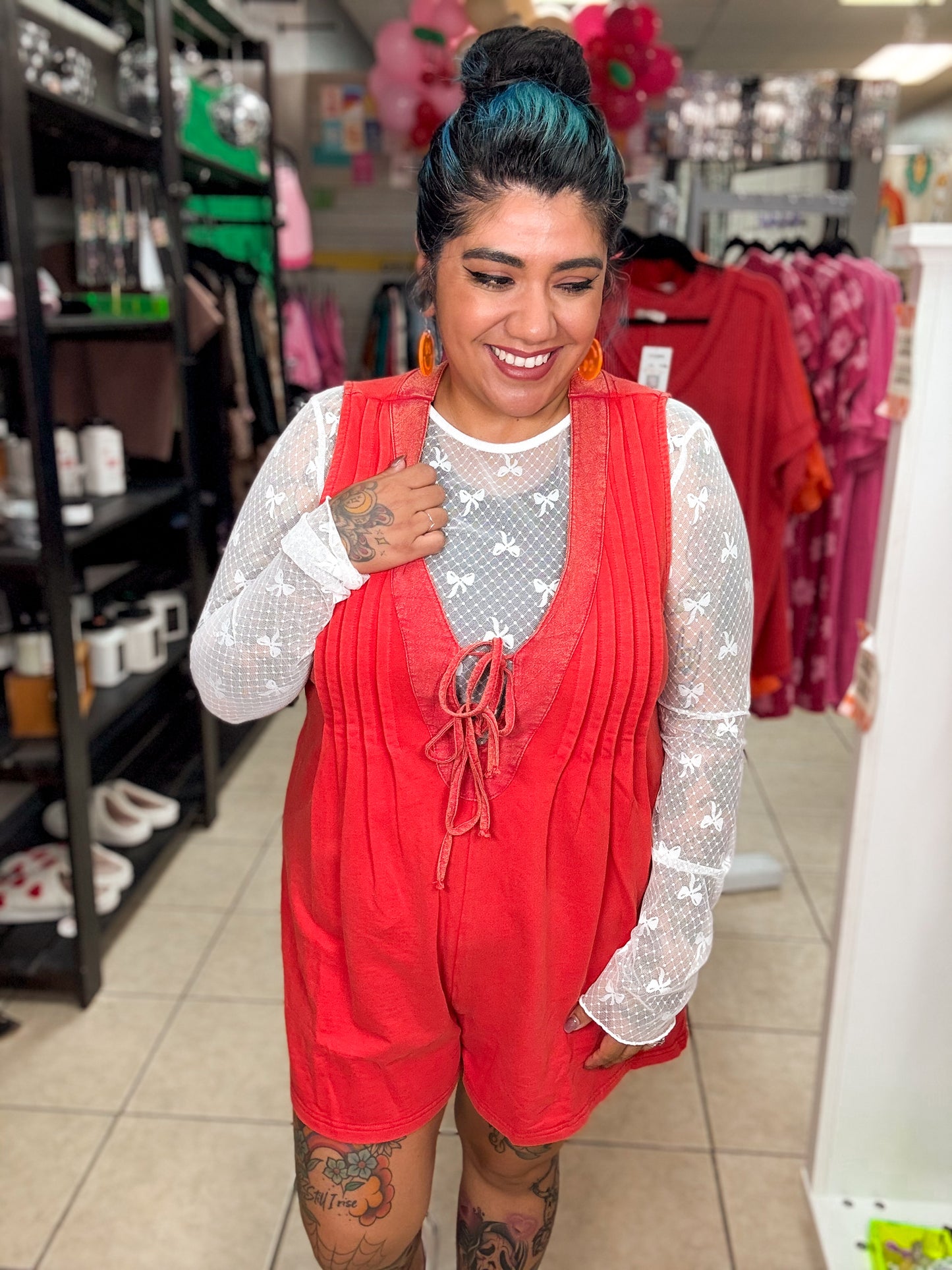 Effortless Red Romper