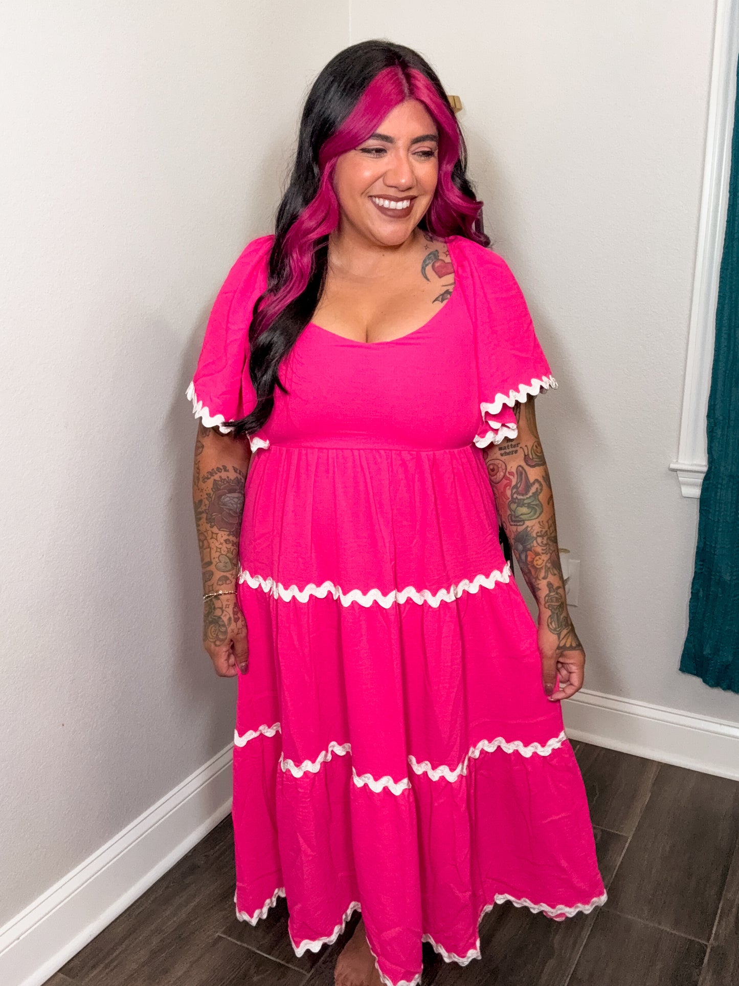 Pink Rick Rack Trim Dress