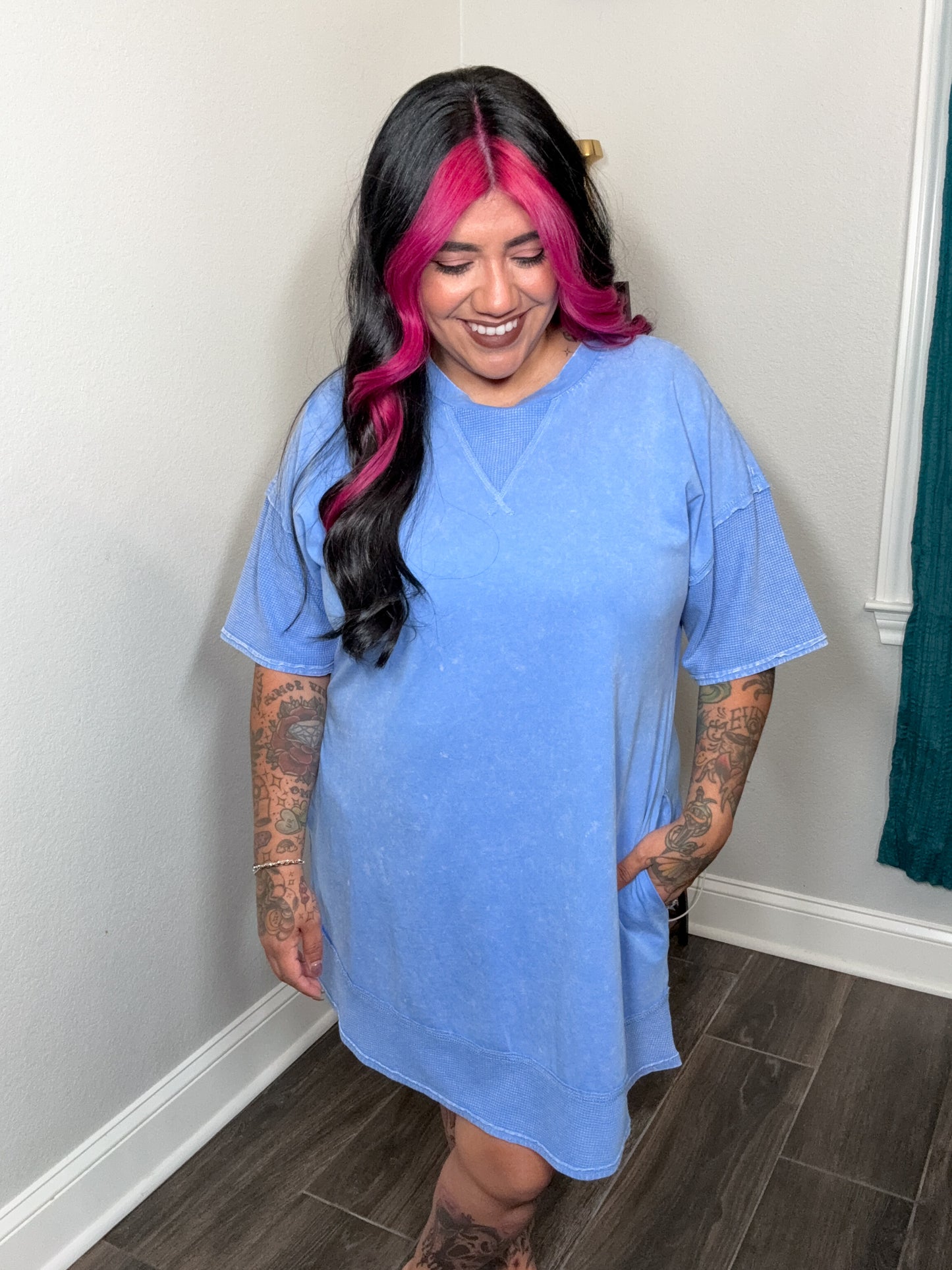 Light Blue Mineral Washed Dress