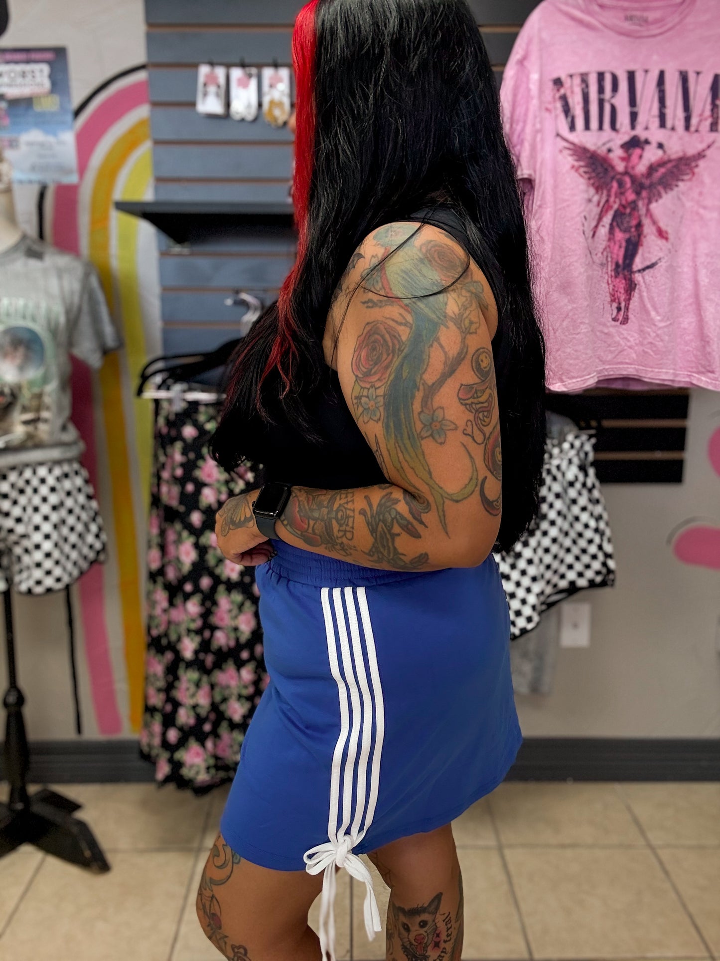 Blue Bow Track Skirt