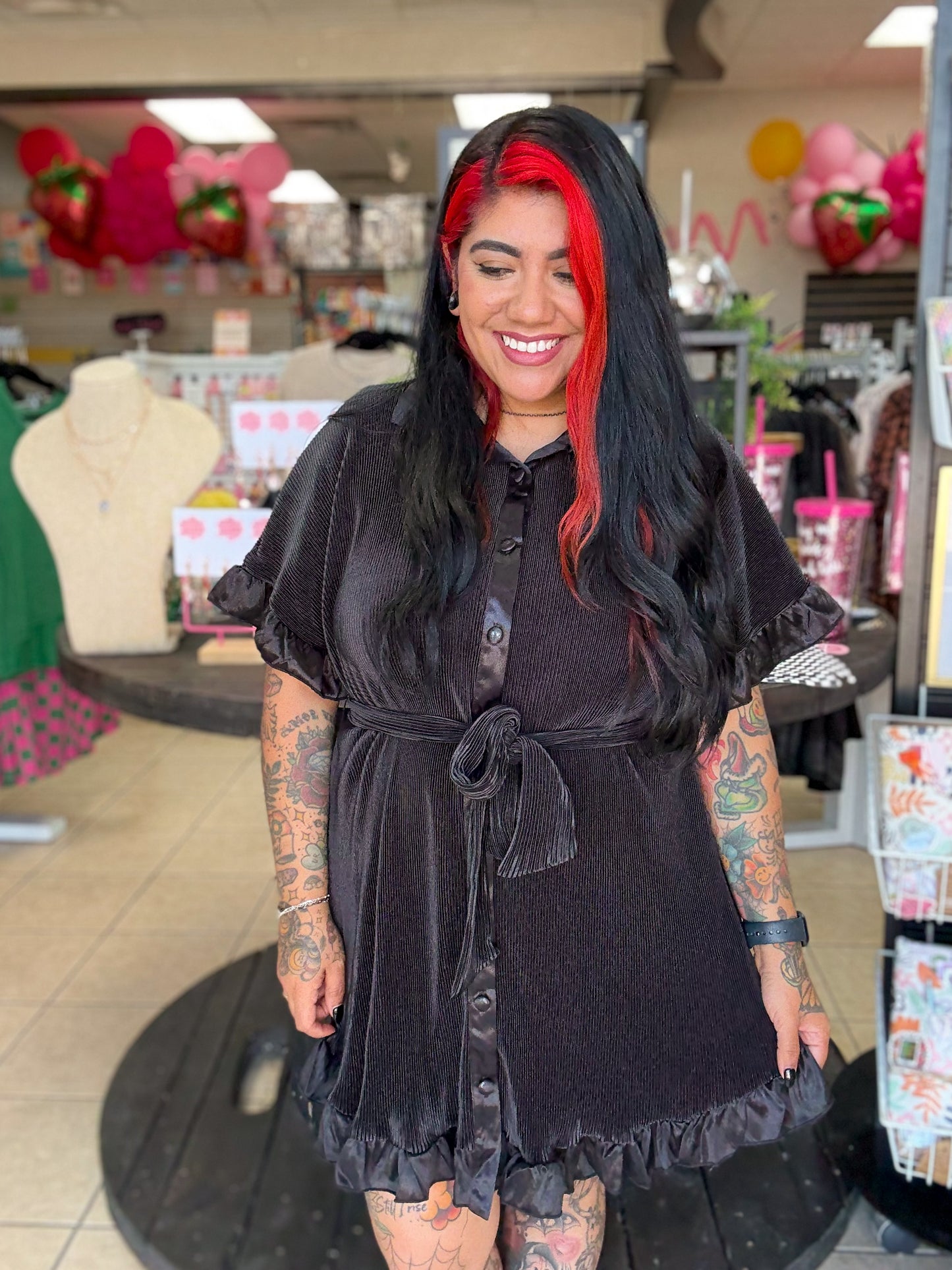 Black Plisse Dress