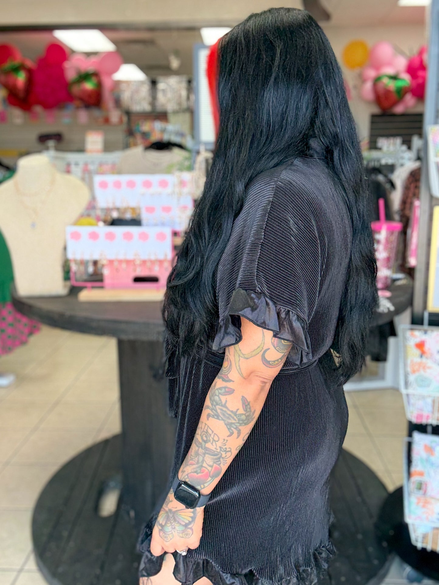 Black Plisse Dress