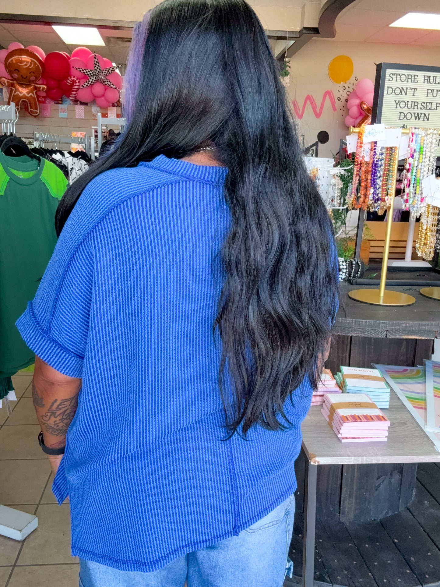 Royal Blue Corded Top