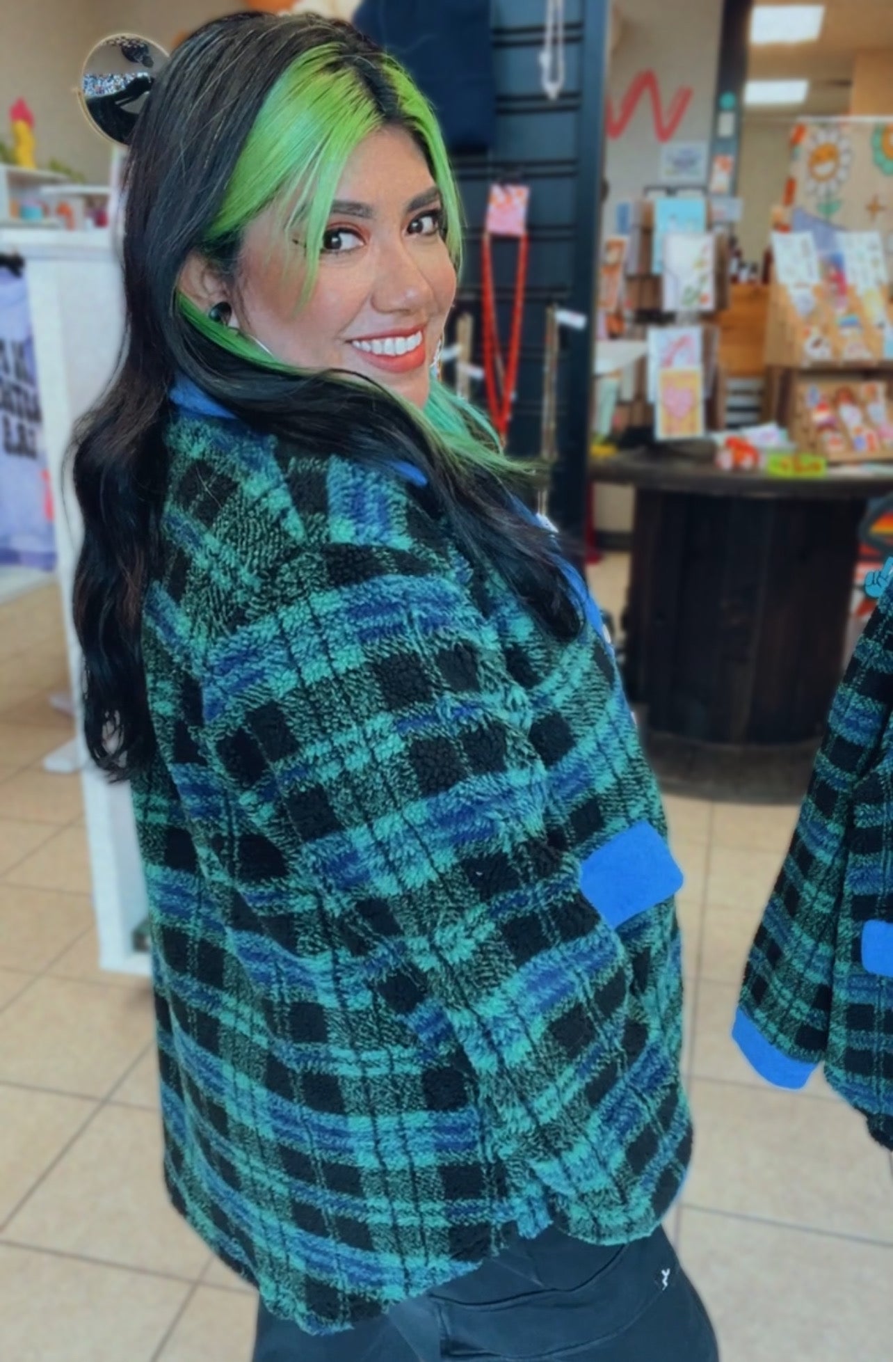 Cozy Green Flannel Sherpa