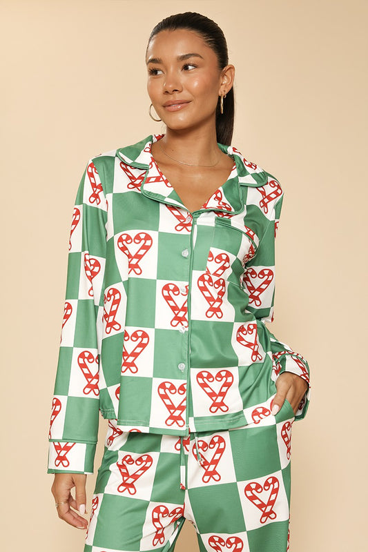 Candy Cane Checker Pajamas