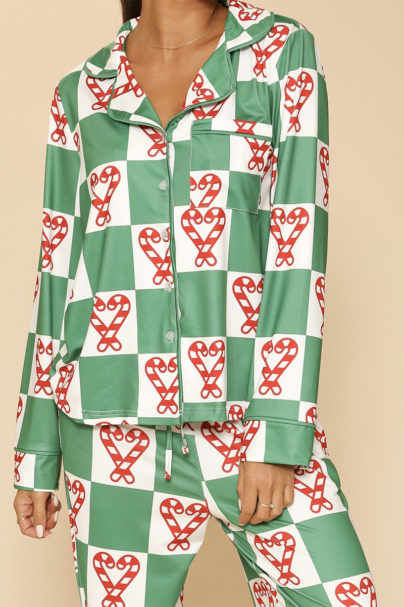 Candy Cane Checker Pajamas