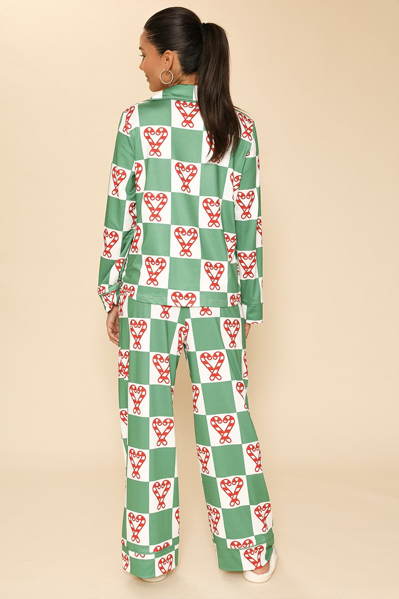 Candy Cane Checker Pajamas