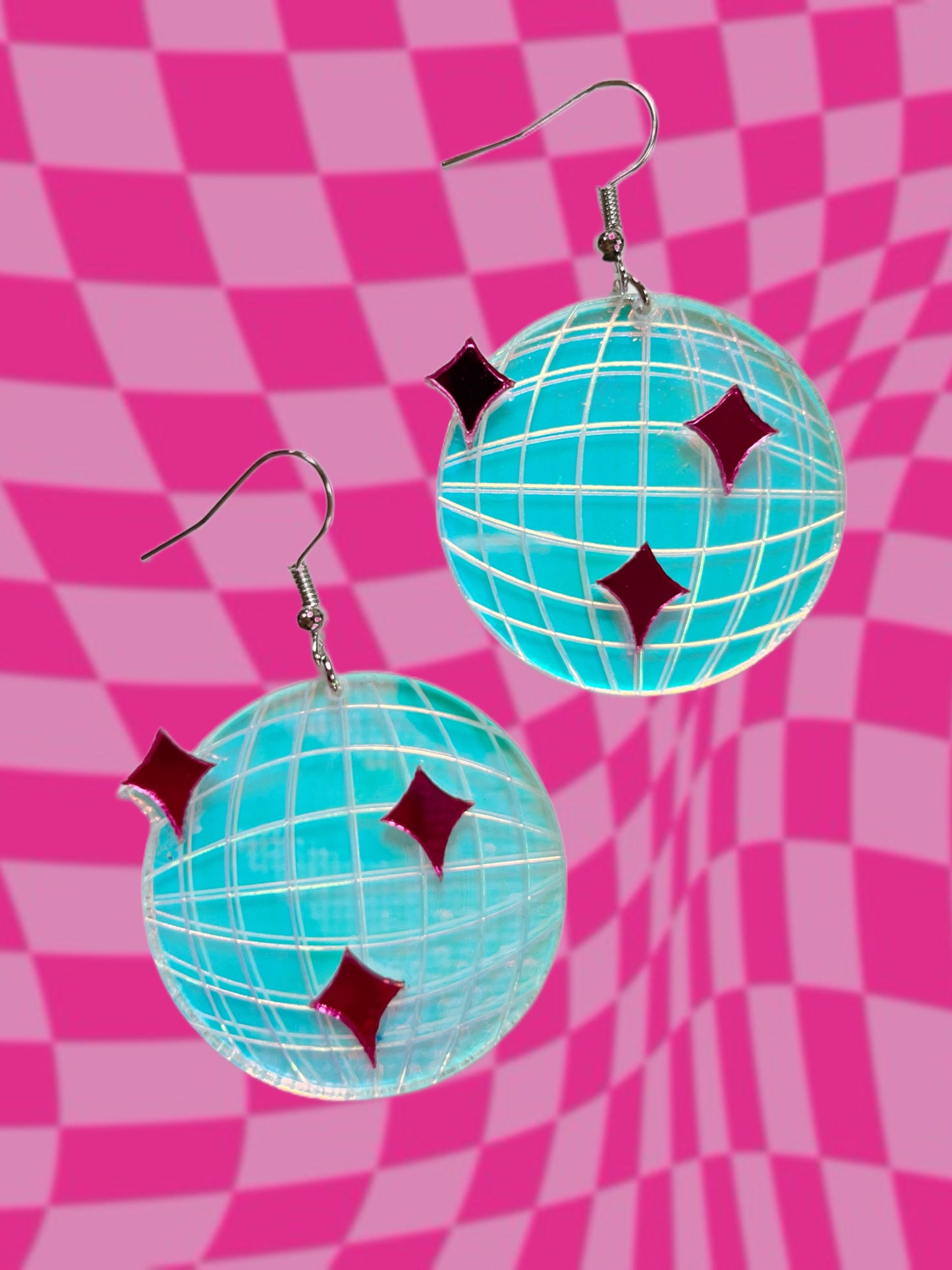 Iridescent Disco Ball Earrings