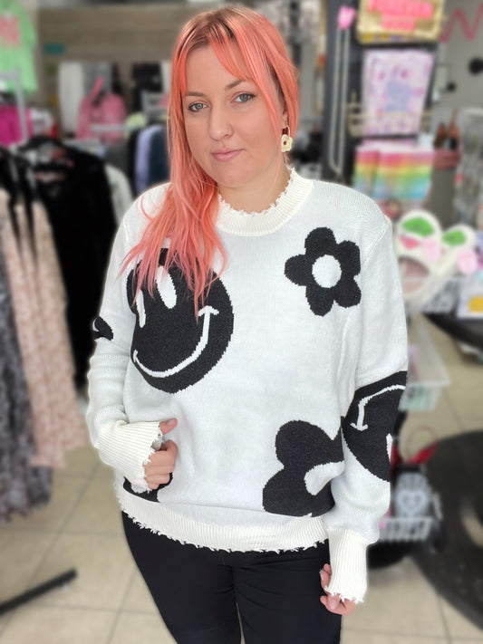 Cute Daisy Smiley Sweater