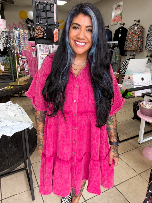 Hot Pink Breezy Dress