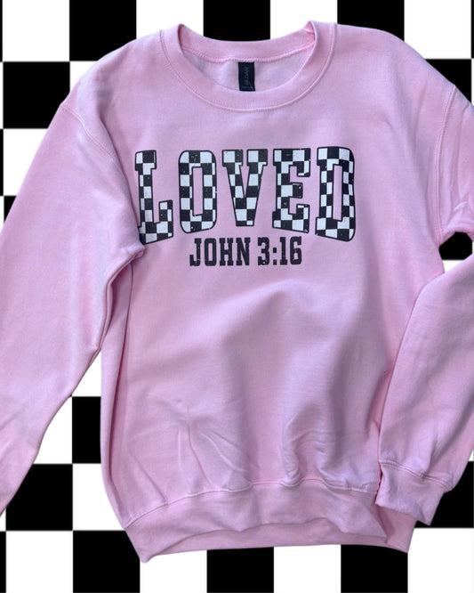 Loved Checkered Crewneck Sweatshirt