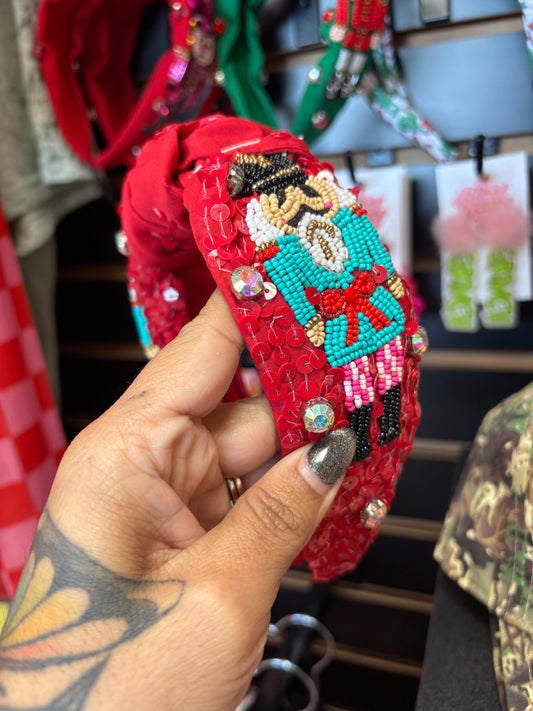 Red Sequin Nutcracker Headband