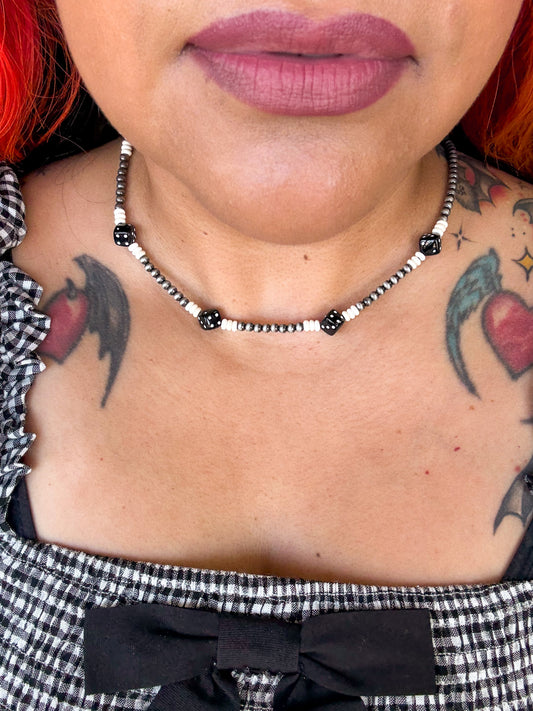 Dice Beaded Necklace