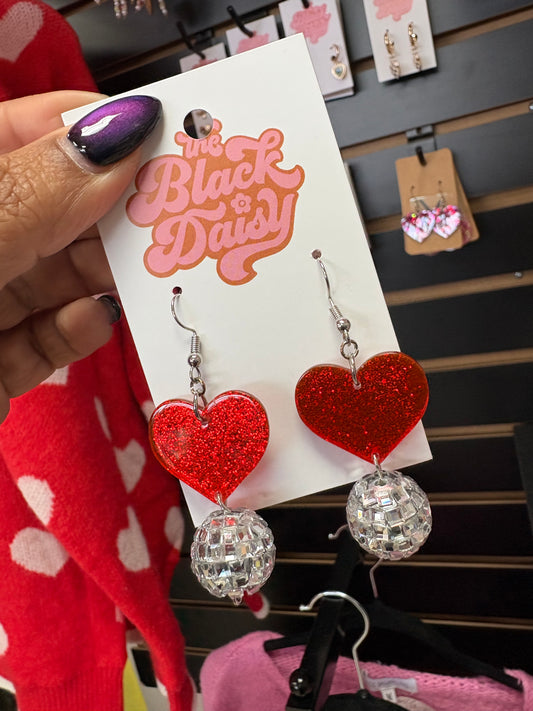 Disco Heart Earrings