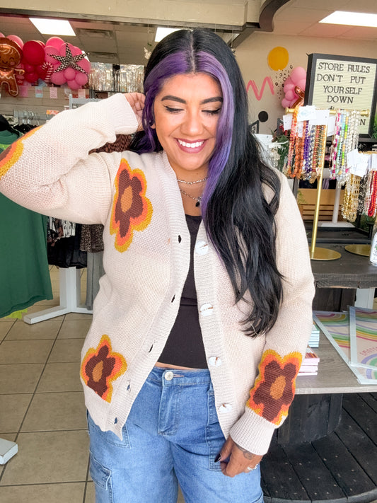 Retro Flower Cardigan