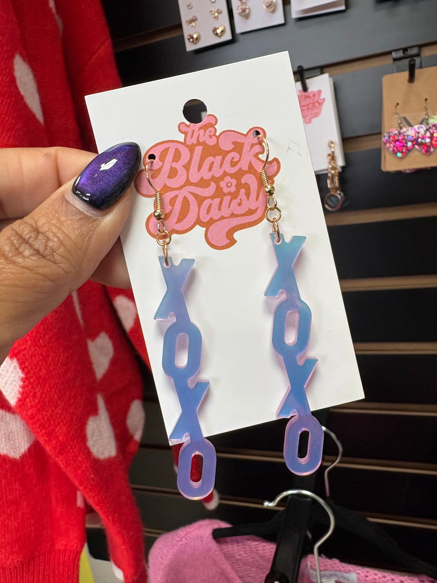 Iridescent XOXO Earrings