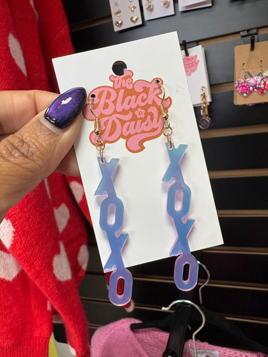 Iridescent XOXO Earrings