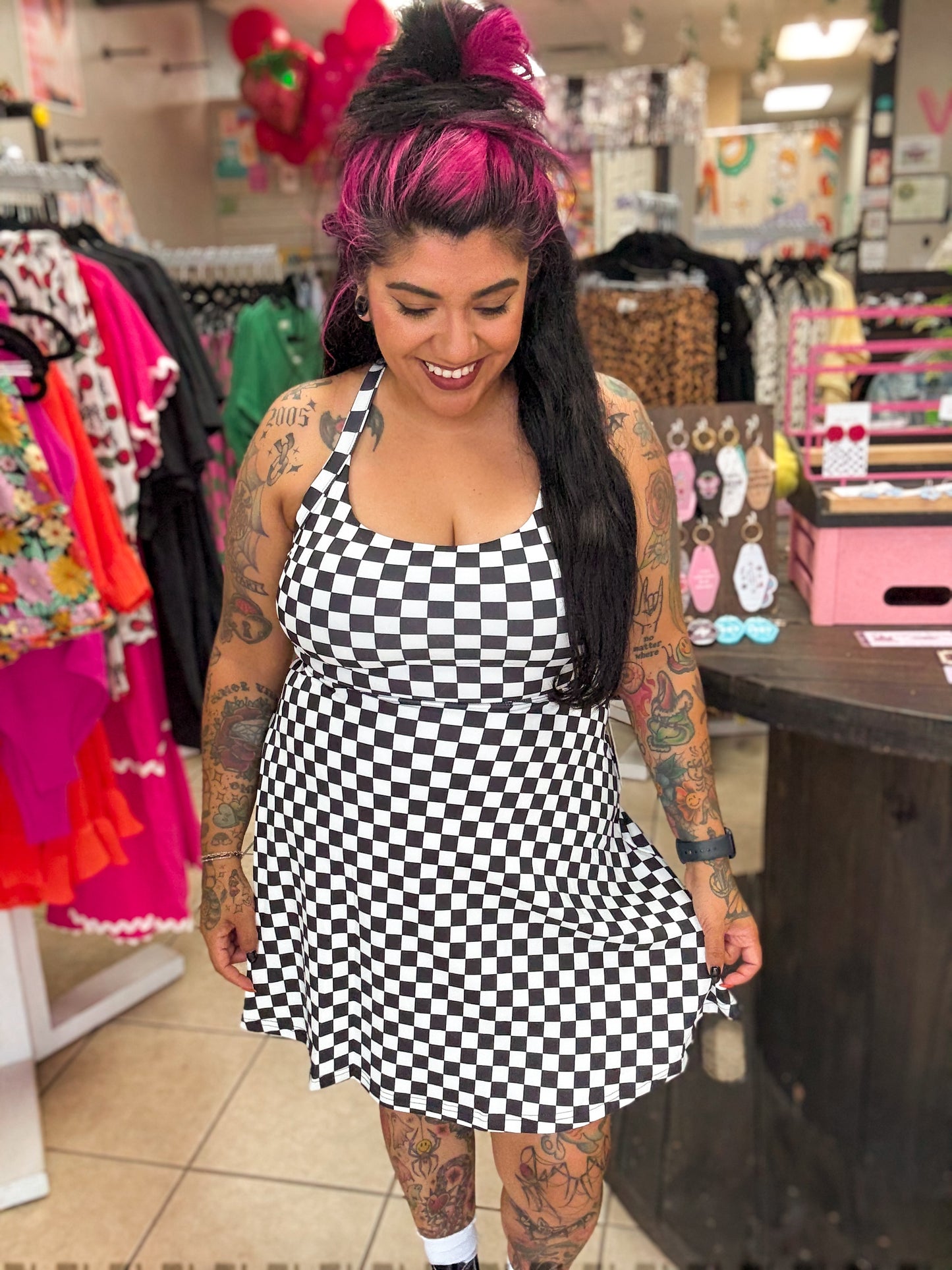 Checkered Active Dress