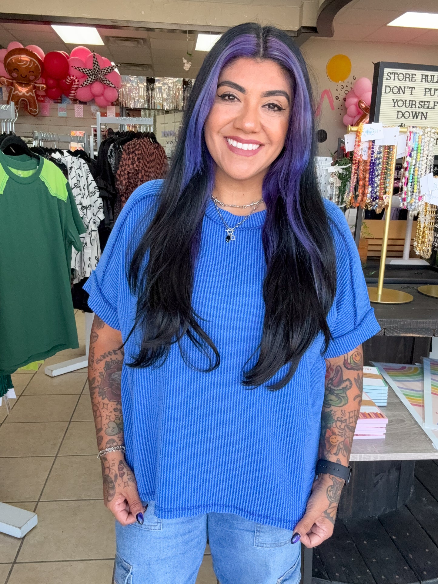 Royal Blue Corded Top