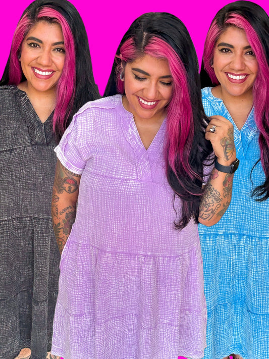 Mineral Wash Gauze Dress