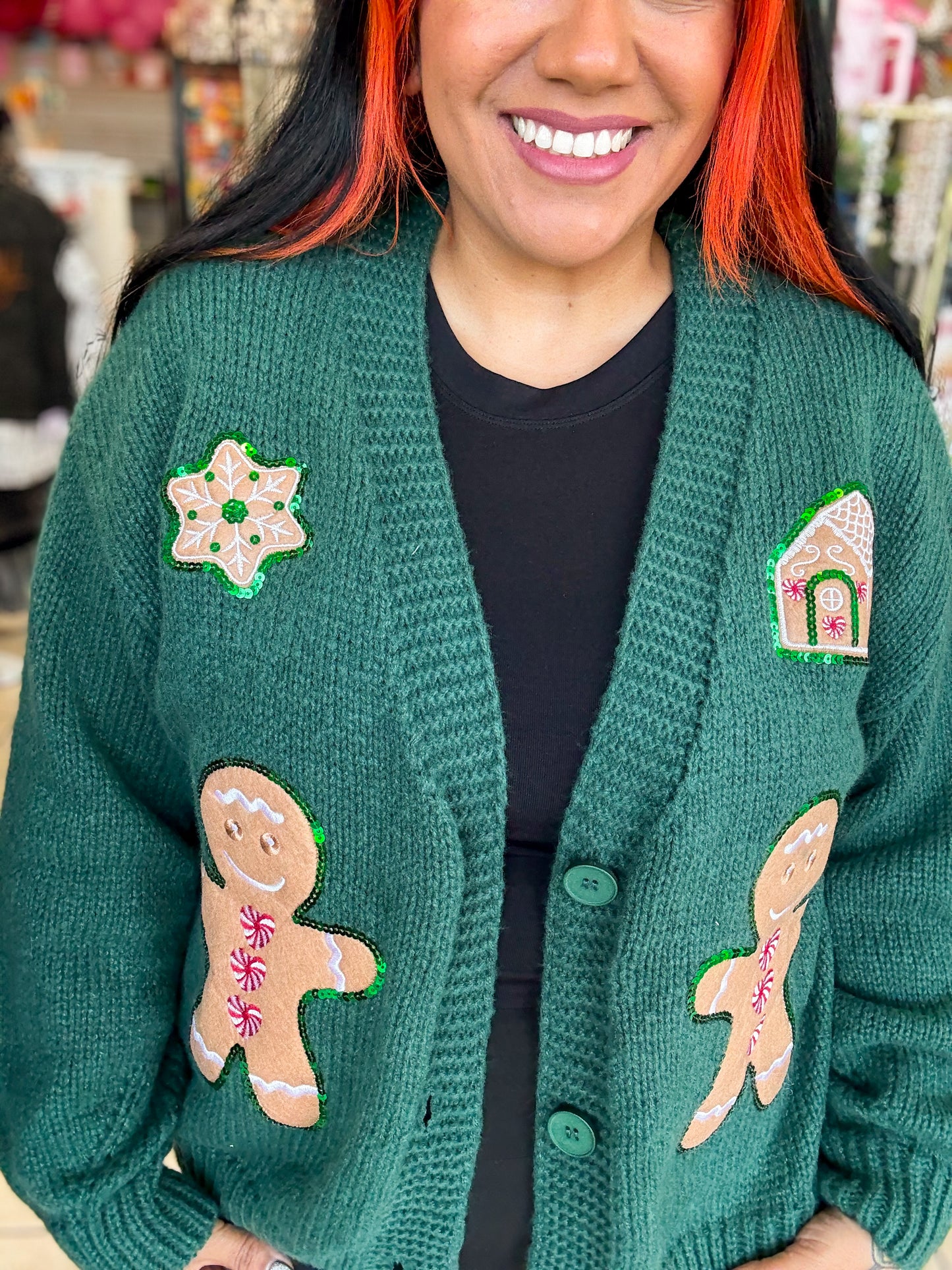 Gingerbread Green Cardigan