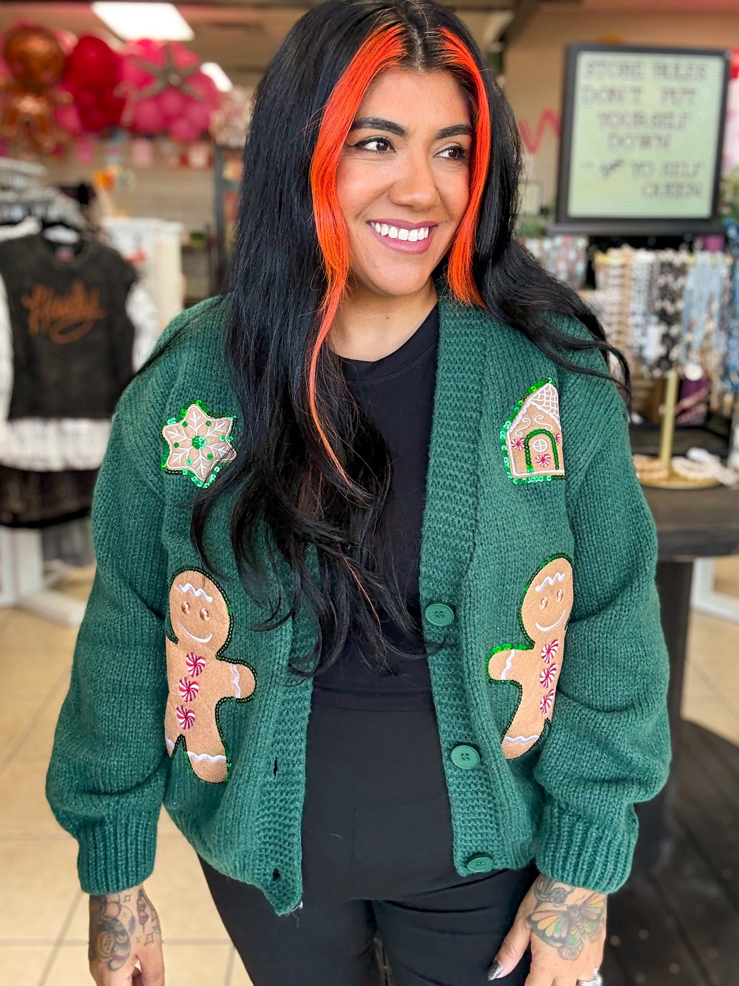Gingerbread Green Cardigan
