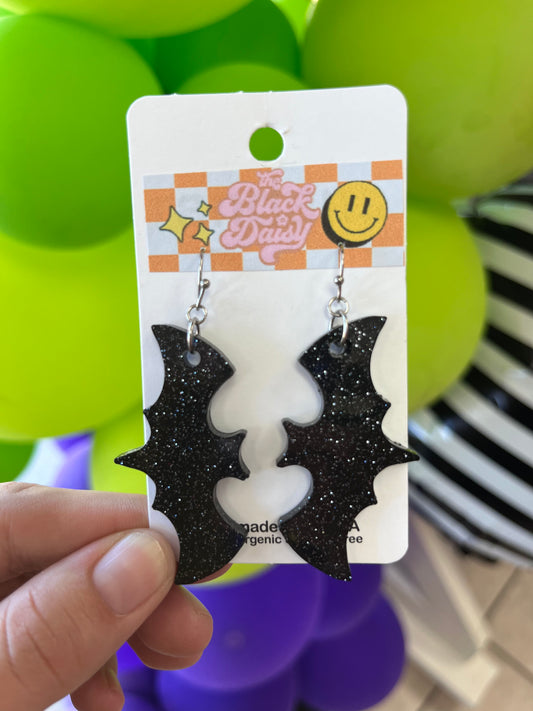 Glitter Bat Earrings