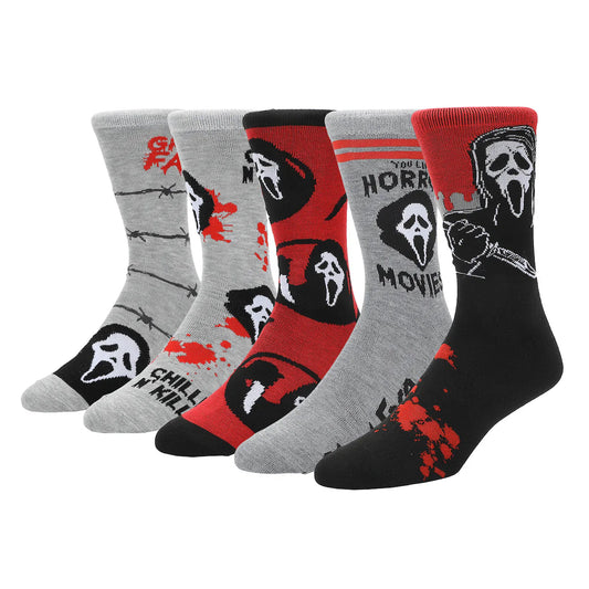 Ghostface 5 Pack Crew Socks