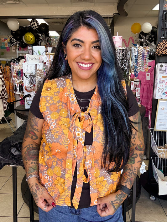 Hippie Love Retro Floral Vest