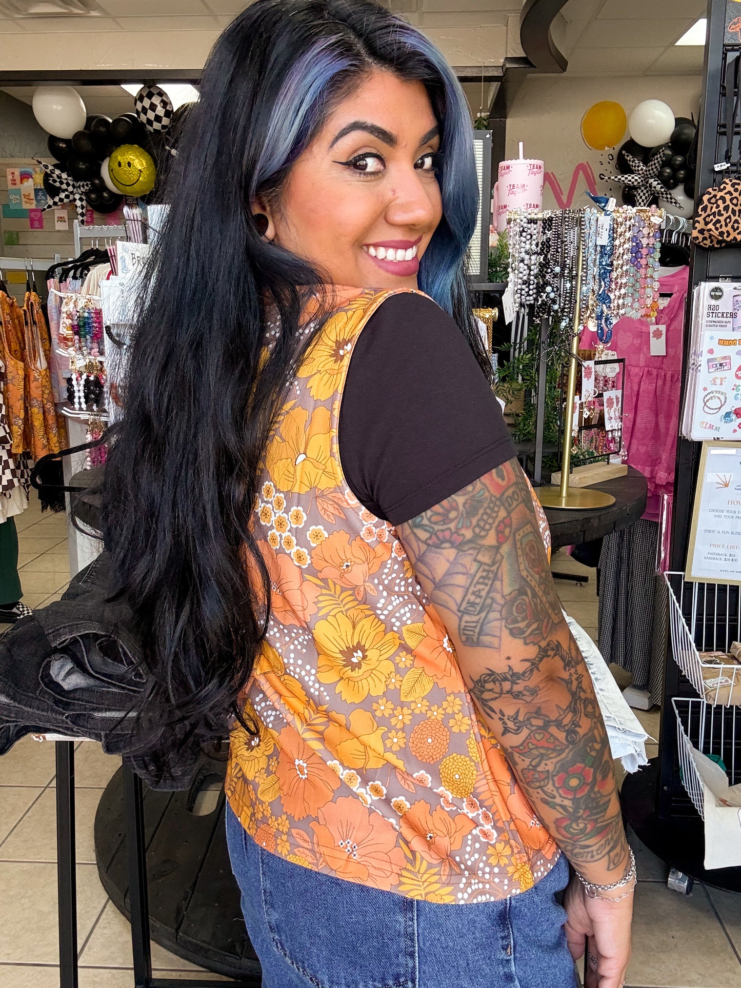 Hippie Love Retro Floral Vest