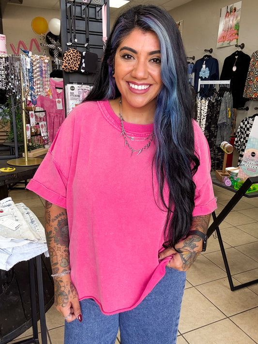Pink Mineral Washed Top