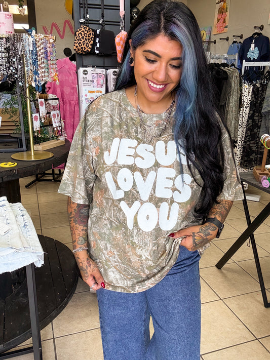 Jesus Loves You Camo Tee