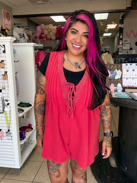 Effortless Red Romper