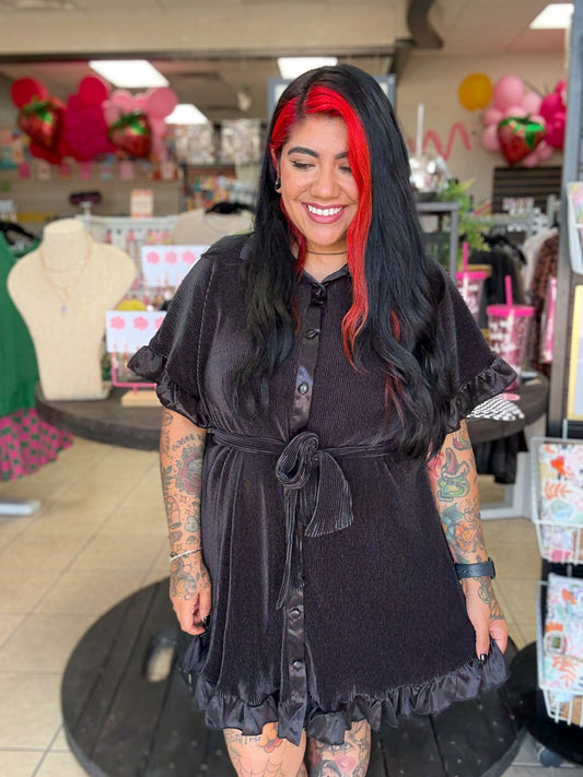 Black Plisse Dress