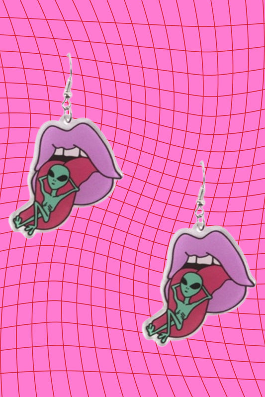 Alien Tongue Acrylic Earrings